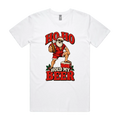 HO HO Hold My Beer — Men’s Tee in white, front product flatlay