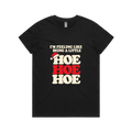 Black Hoe Hoe Hoe women's Maple Christmas tee